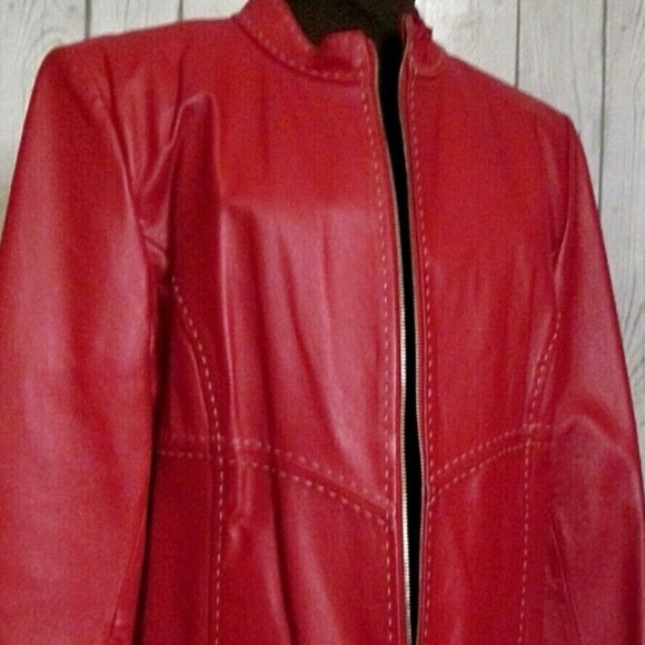 Red and Black Leather jacket - Picture 5 of 6